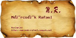 Márcsák Rafael névjegykártya
